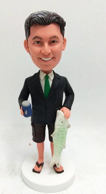 Custom funny Bobbleheads boss and fish Best Boss Gifts