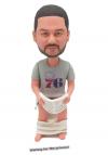 Custom bobblehead man sitting on toilet funny gift for Dad