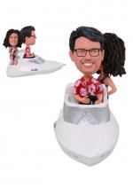 Custom couple driving yacht bobblehead anniversary gifts